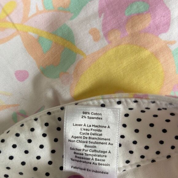 Talbot's Perfect Crop Cotton Spandex Pastel Floral Spring Crop Pants Ladies 14 - Picture 8 of 9